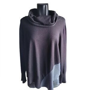 89th + Madison Black and Grey Cowl Turtleneck Sweater XL